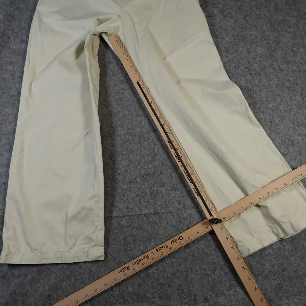 J.‎ Jill Pants Womens 14 Petite Chino Light Yellow Wide Leg Cotton High Rise
